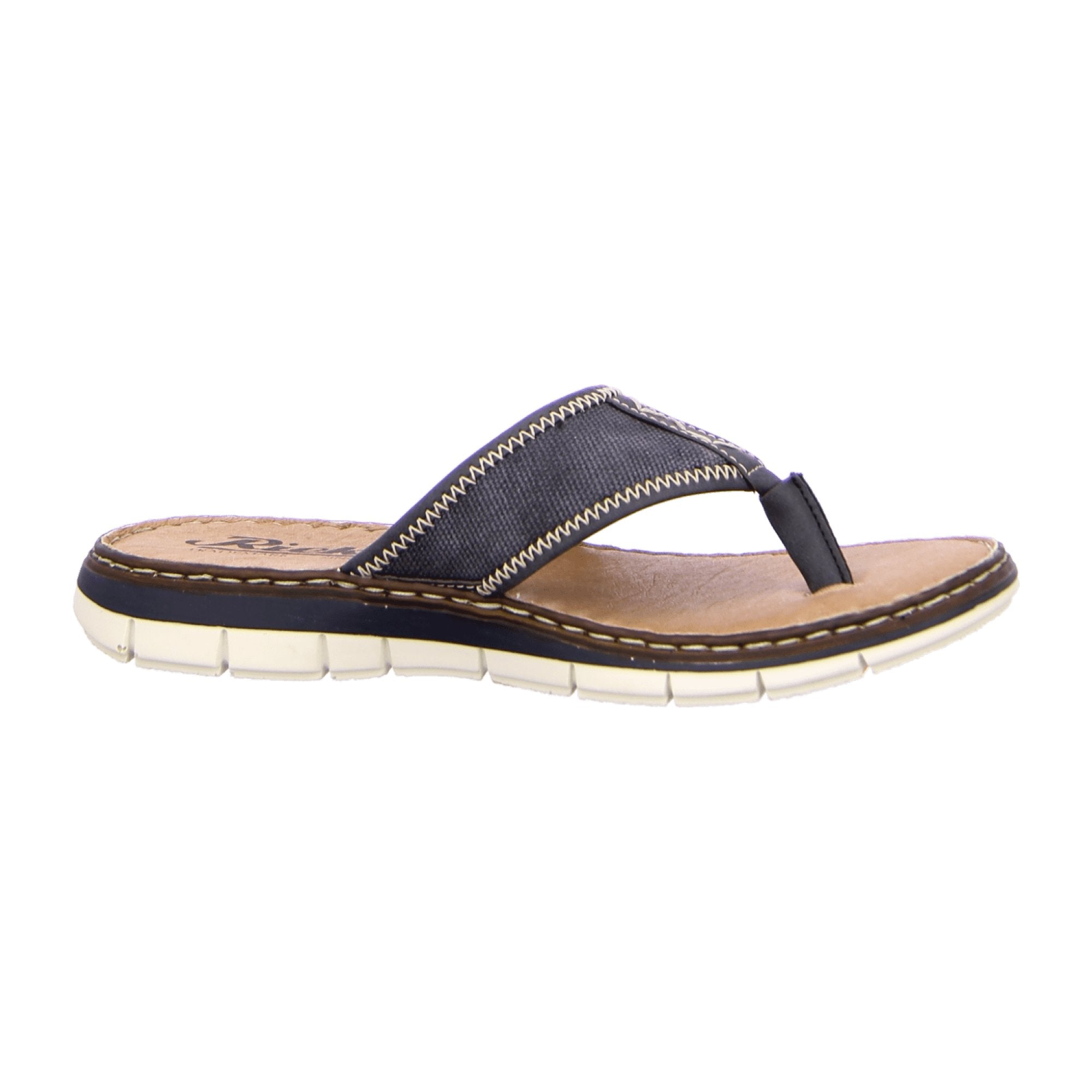 Rieker Men's Grey Thong Sandals with Wedge Heel for Spring/Summer