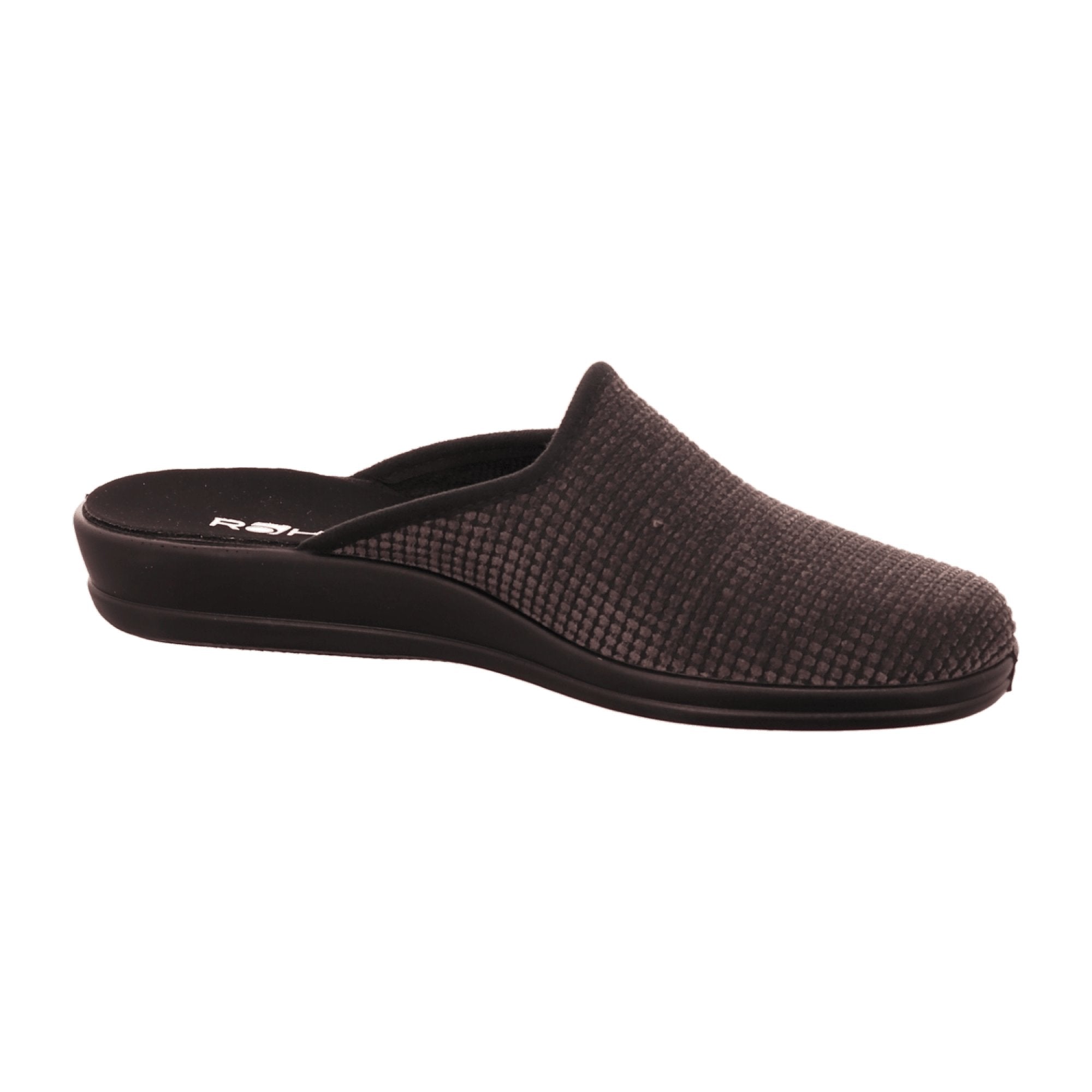 Rohde Lekeberg Mens Comfortable Gray House Slippers with Soft Fleece Lining - Bartel-Shop