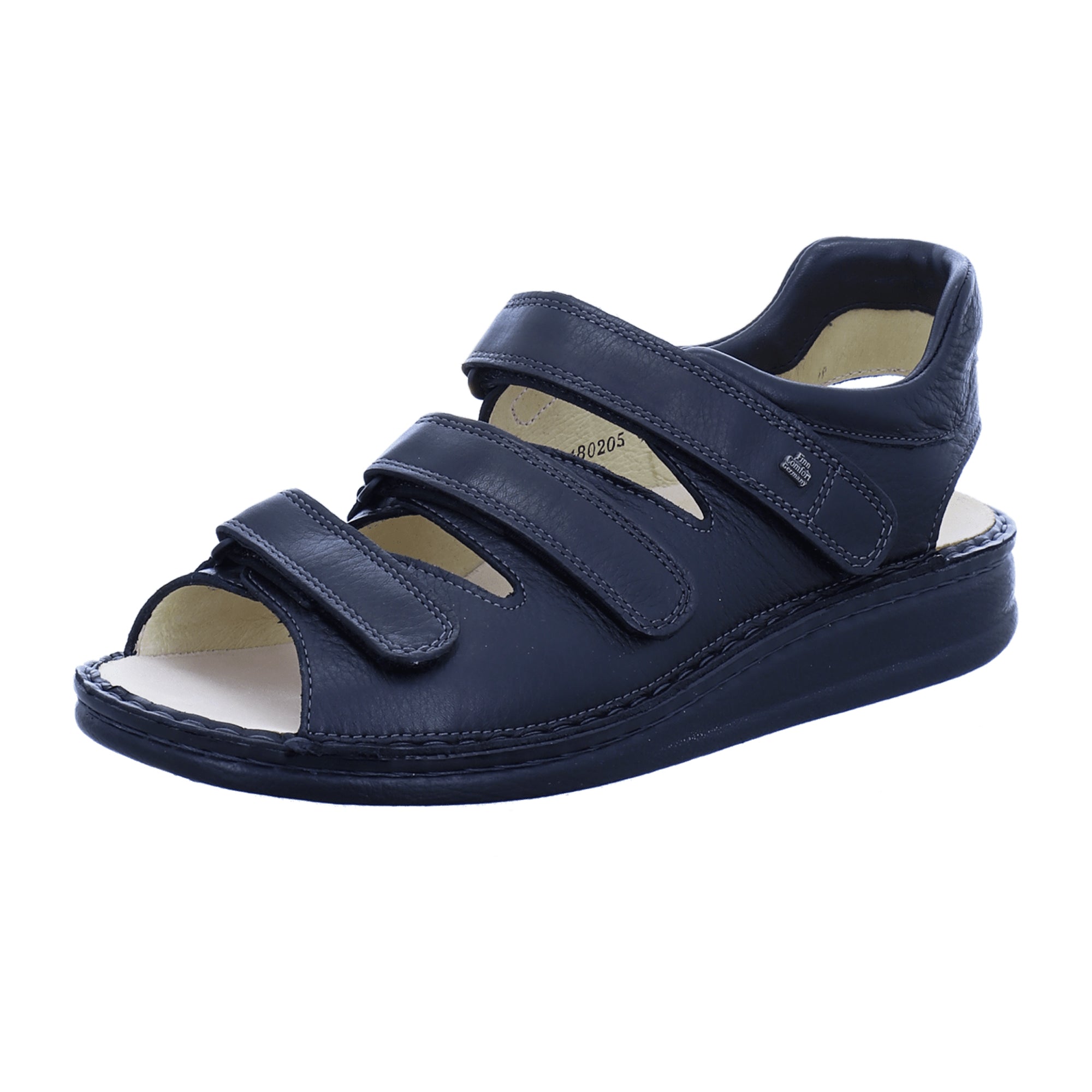 Finn Comfort Tunis Men's Sandals - Comfortable Black Leather Sandals with Adjustable Straps and Orthopedic Support