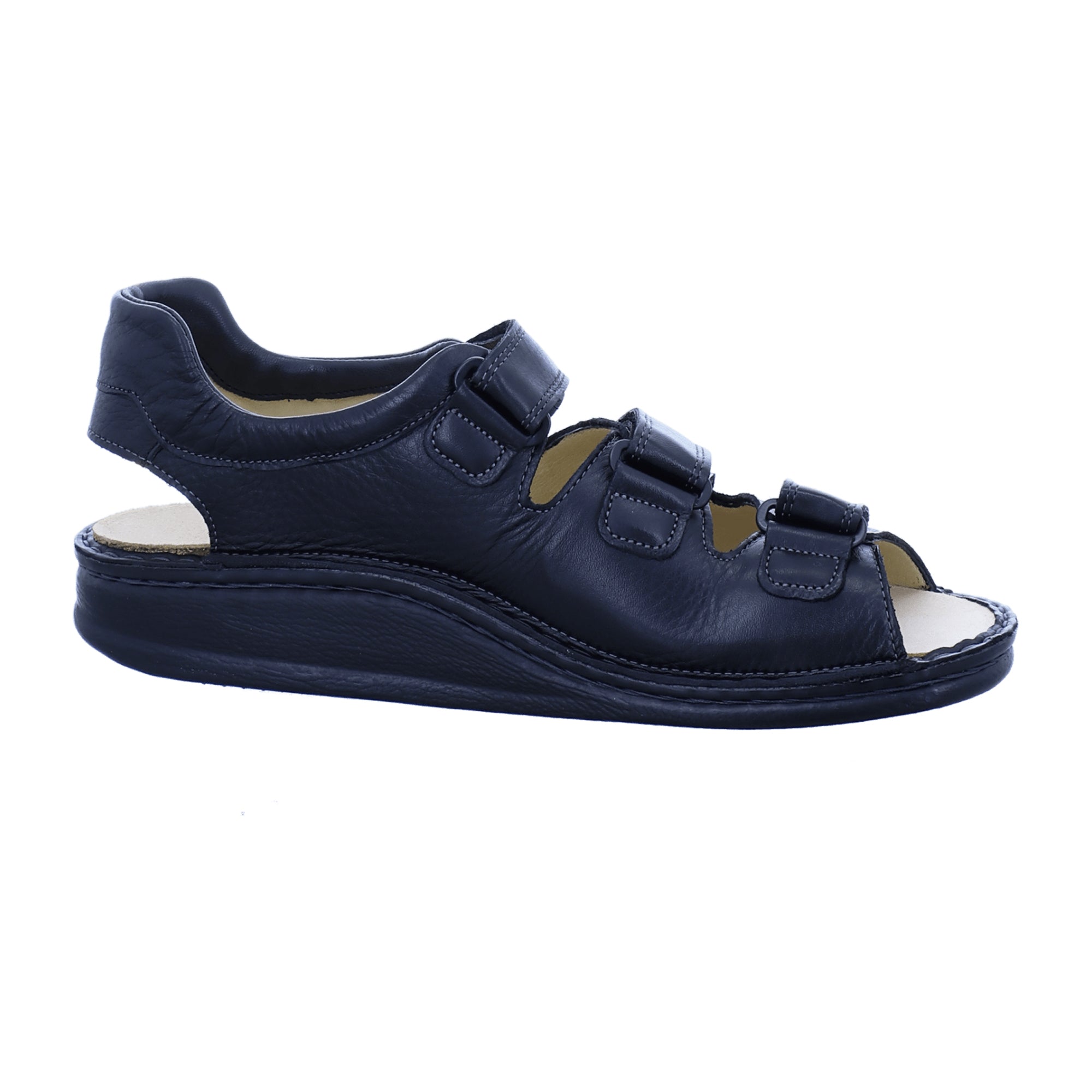 Finn Comfort Tunis Men's Sandals - Comfortable Black Leather Sandals with Adjustable Straps and Orthopedic Support