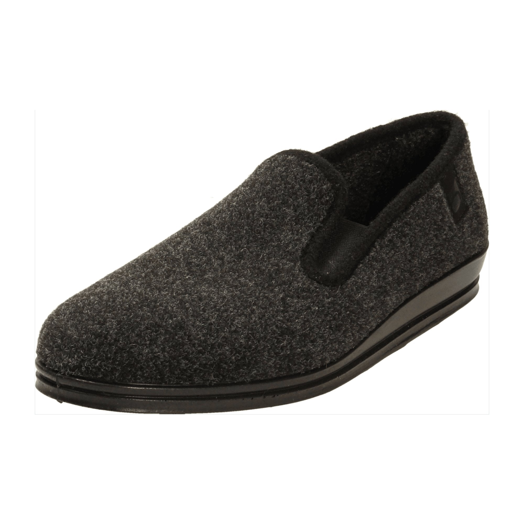 Rohde Lillestrom Men's Black Slip-On Felt Shoes Warm Lined for Fall Winter