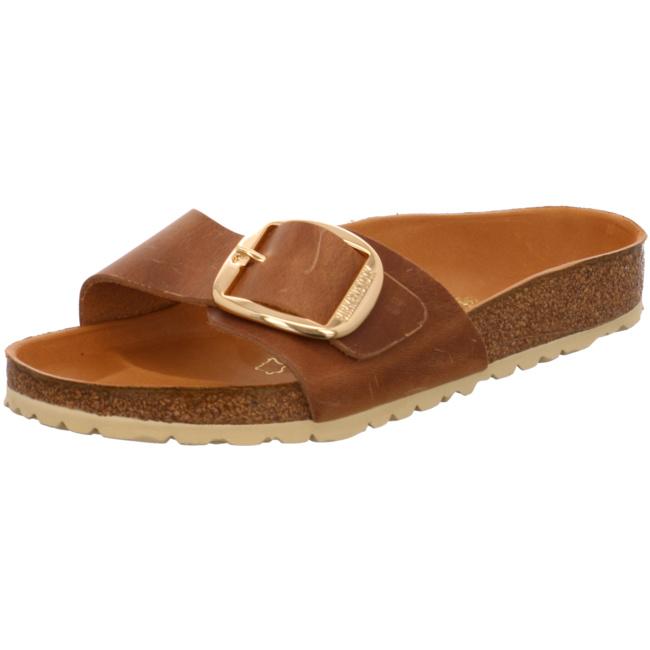 Birkenstock Madrid Big Buckle Cognac Gold Sandals Mules Slippers Shoes narrow - Bartel-Shop