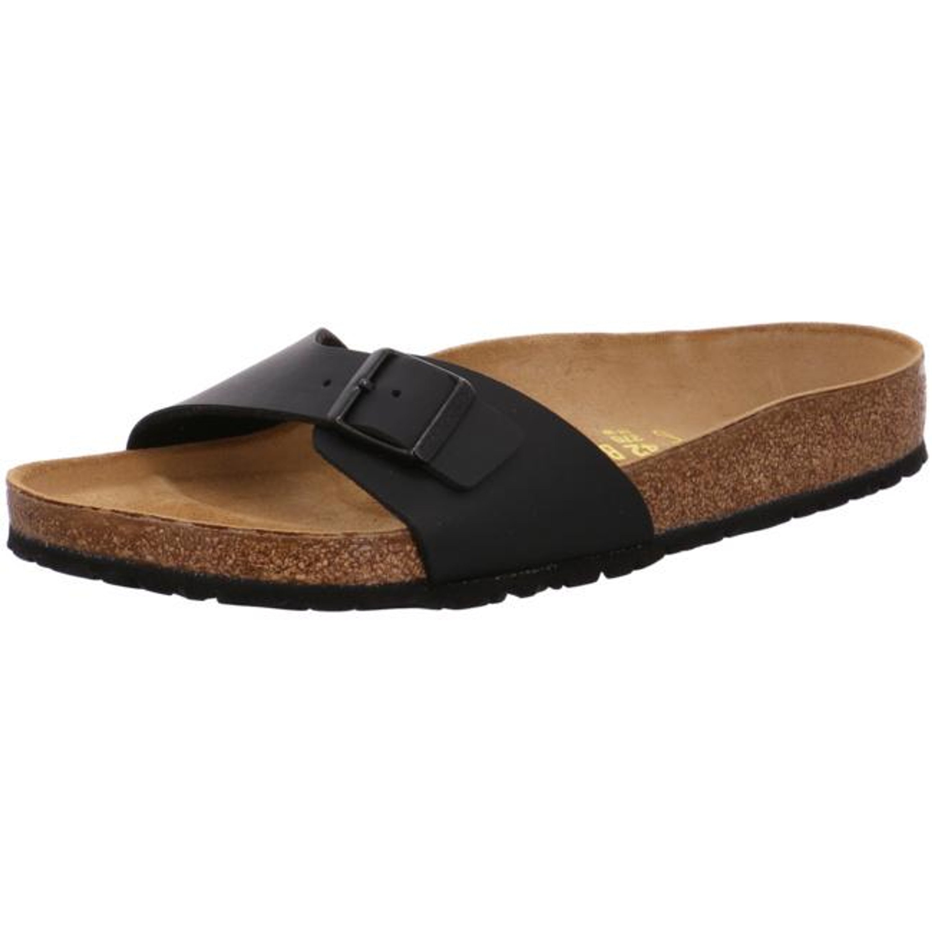 Birkenstock Madrid Slides Sandals Buckle Birko-Flor Shoes Slip On black regular - Bartel-Shop