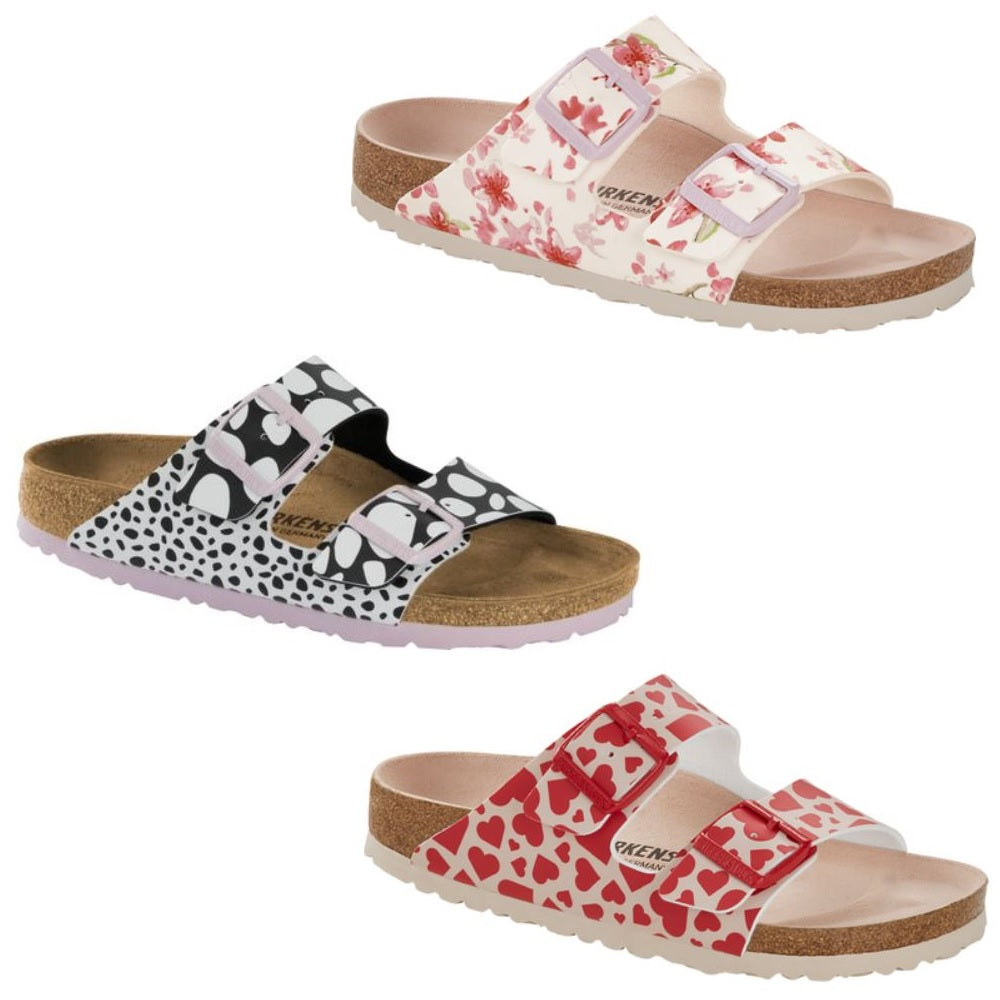 Birkenstock Arizona Heart Dots Blossom Red White Sandals Slides Shoes Buckle NEW - Bartel-Shop