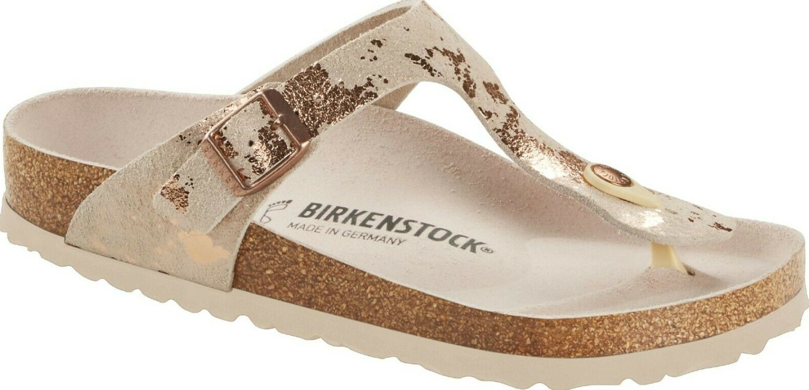 Birkenstock Gizeh Toe Separator Regular rose Suede vintage rose silver - Bartel-Shop