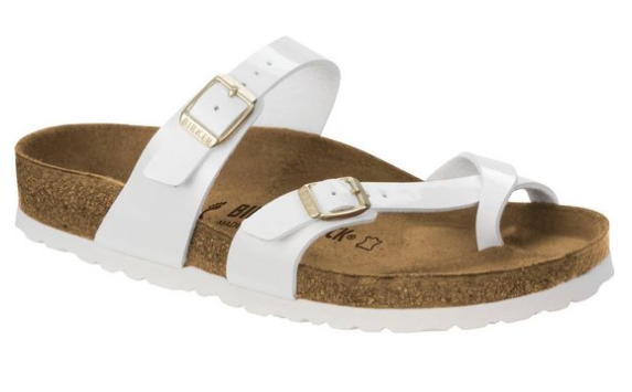 Birkenstock Mayari regular mules White Birko-Flor, lacquer patent - Bartel-Shop