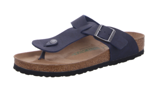 Birkenstock Medina Thong Regular blue Navy Sandals Birko Flor Vegan - Bartel-Shop