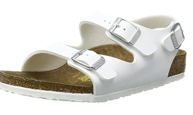 Birkenstock Roma narrow White Birko Flor Ankle Kids Strap Sandals - Bartel-Shop