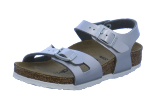 Birkenstock sandals Rio Gray Birko-Flor Kids Electric Girls Silver - Bartel-Shop