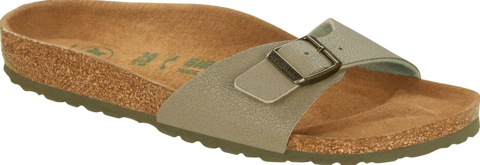 Birkenstock Madrid Sandals Narrow faded khaki Birko-Flor Vegan - Bartel-Shop