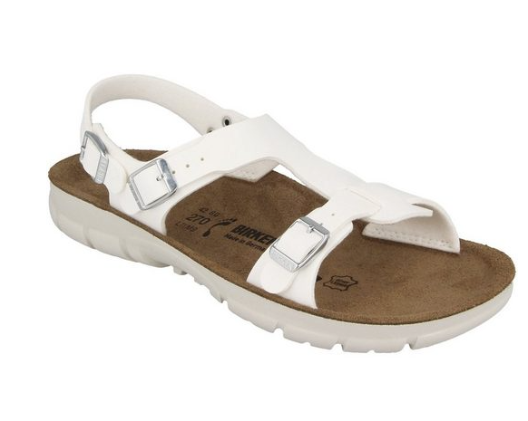 Birkenstock Saragossa Sandals Narrow White Birko-Flor SFB Ankle - Bartel-Shop