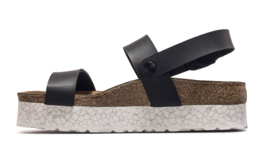Birkenstock Papillio Cameron Marble black Birko-Flor Plateau Platform - Bartel-Shop