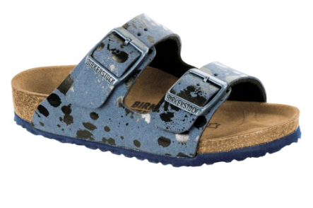 Birkenstock Arizona Colour Sprays Blue Kids Sandals Slides Birko Flor - Bartel-Shop