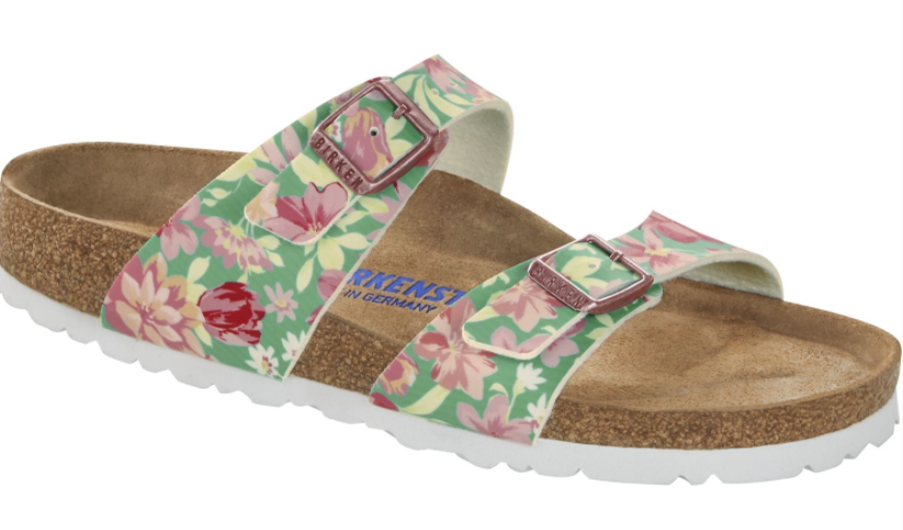 Birkenstock Sydney sandals supernatural flower emerald Birko-Flor - Bartel-Shop
