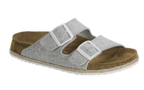 BIRKENSTOCK Arizona Beach Light Grey Sandals Slides Papillio - Bartel-Shop