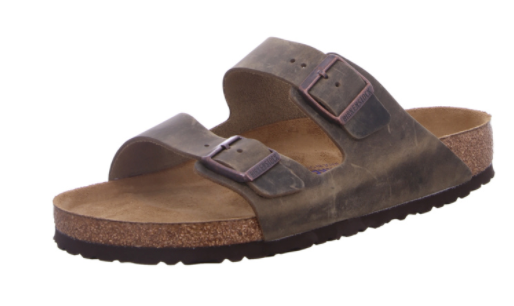 BIRKENSTOCK Arizona Mud Green Leather Sandals Slides - Bartel-Shop
