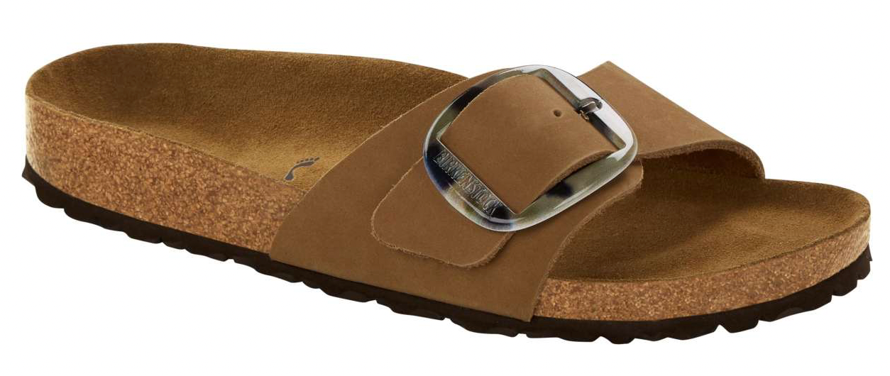 Birkenstock Madrid Big Buckle Almond Green Nubuck Leather Slides Sandals Mules - Bartel-Shop