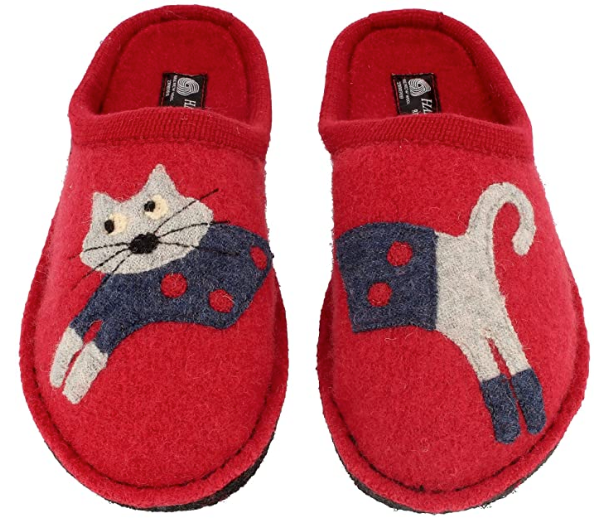 Haflinger Flair Cucho Cat Animal Clogs Slippers Mules Felt Wool Slides House - Bartel-Shop