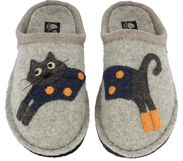 Haflinger Flair Cucho Cat Animal Clogs Slippers Mules Felt Wool Slides House - Bartel-Shop
