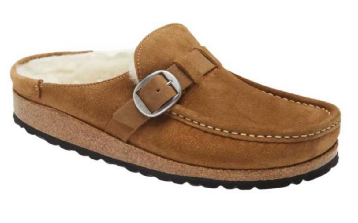 Birkenstock Buckley Shearling Suede Leather Cozy Clogs Slippers Moccasin Mules - Bartel-Shop