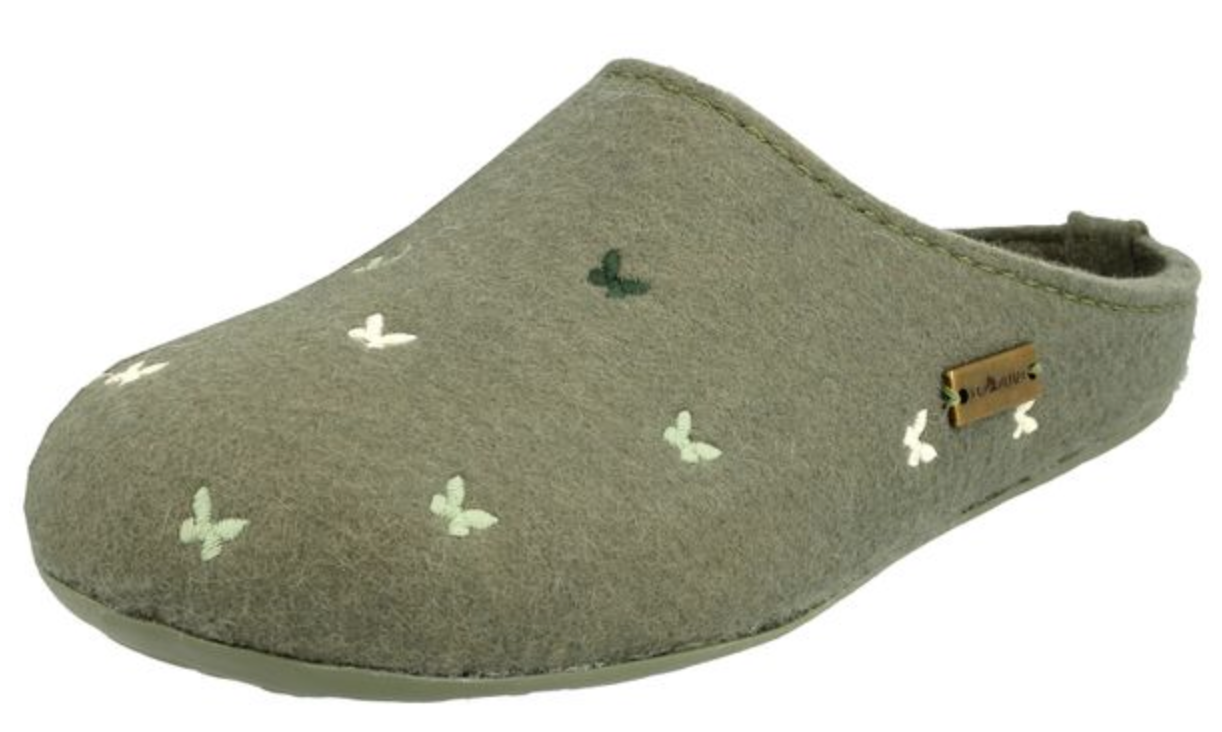 Haflinger Everest Farfalline Felt Clogs Mules Slippers House Shoes Butterfly Indoor - Bartel-Shop