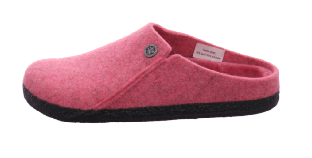 Birkenstock Zermatt Fuchsia Tulip Matcha Shearling Felt Wool Clogs Slippers - Bartel-Shop