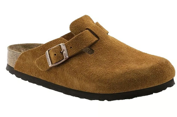 Birkenstock Boston Mink Brown Suede Leather Clogs Mules Slippers 11 44 Regular