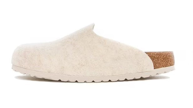 Birkenstock Amsterdam Wool Felt Clogs Mules Slippers Shoes eggshell grey anthracite