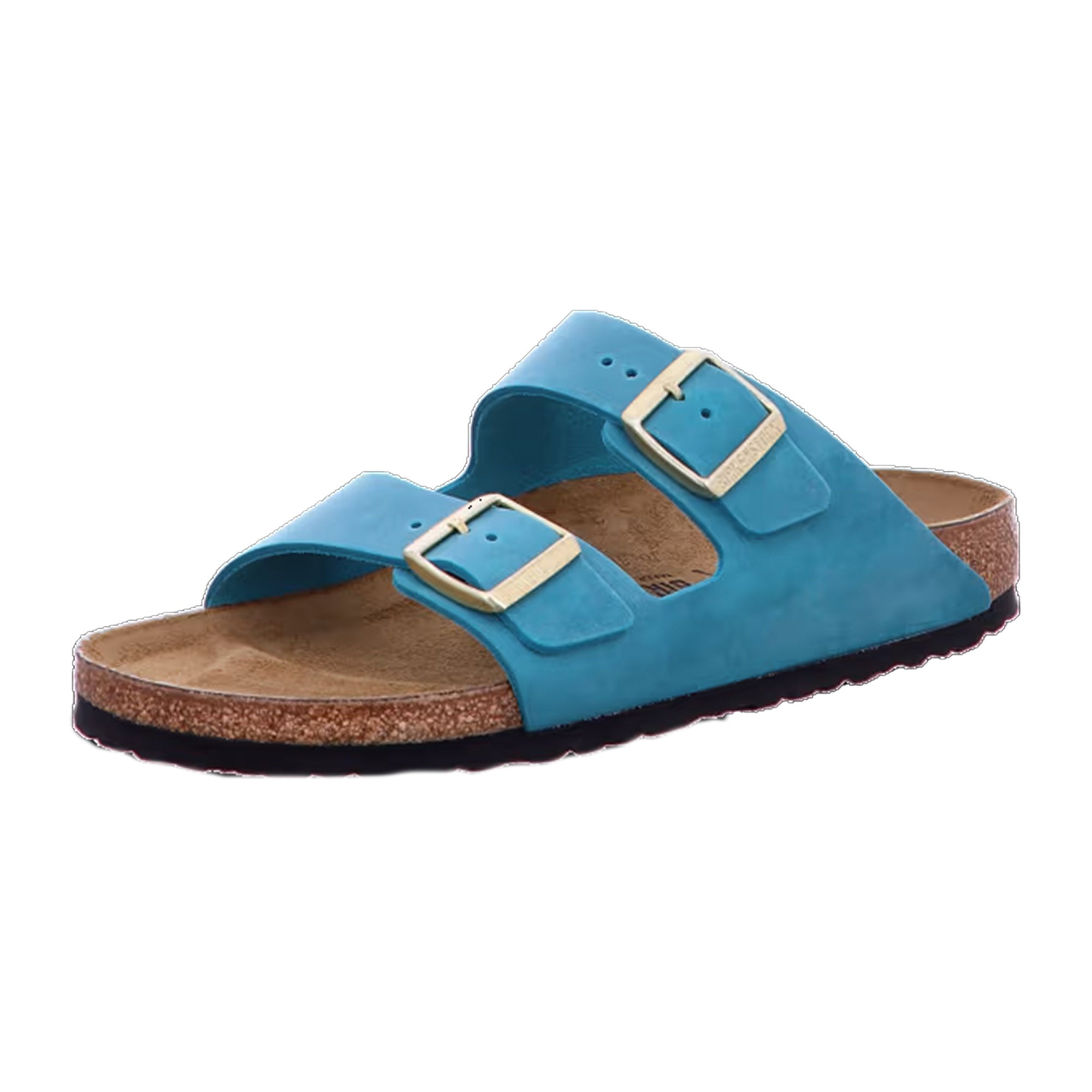 Birkenstock Arizona Biscay Blue Bay Sandals Slides Thongs Nubuck Leather New