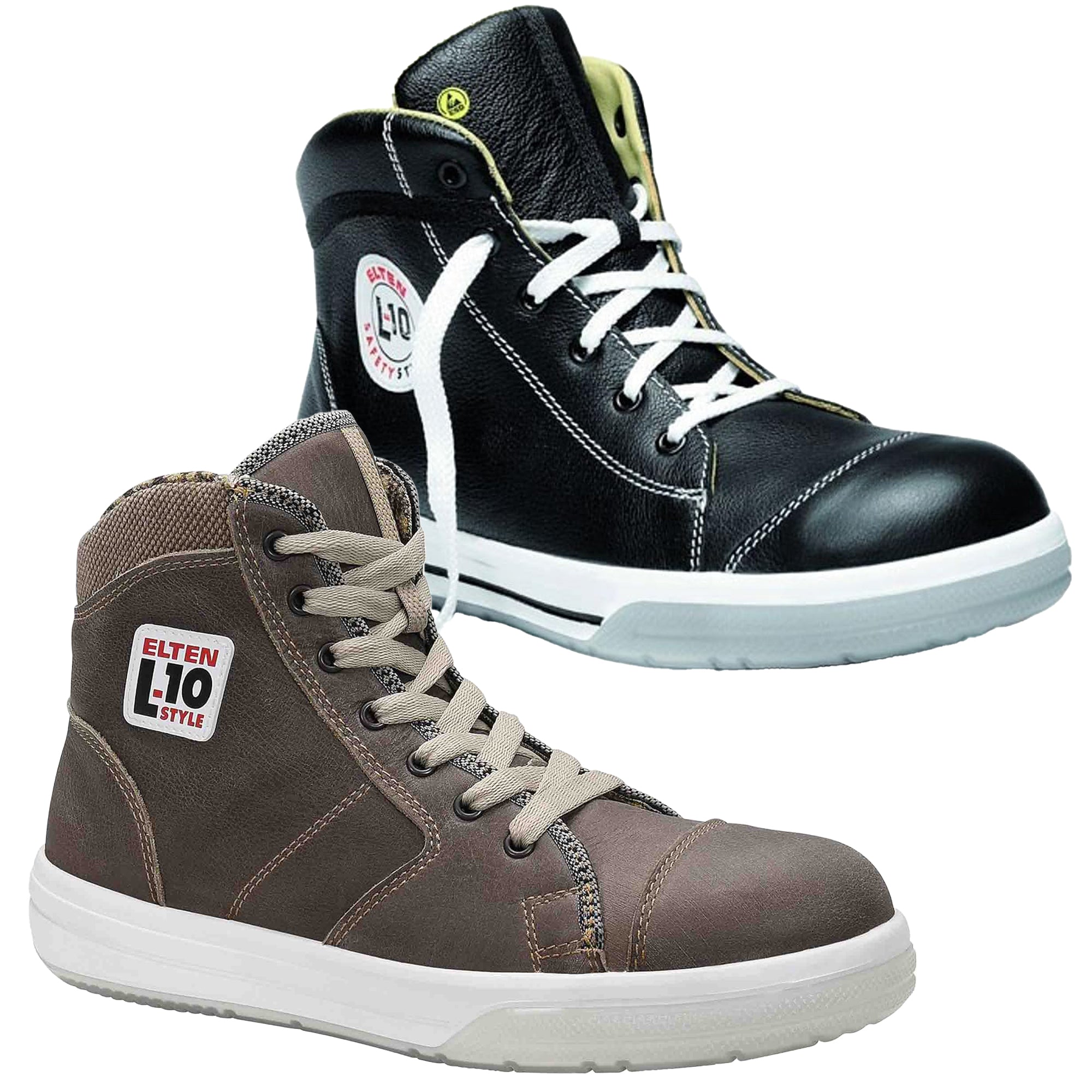 ELTEN SHADOW EMOTION black brown ESD S3 Safety Boots Steel Toe Cap Work Shoes Leather