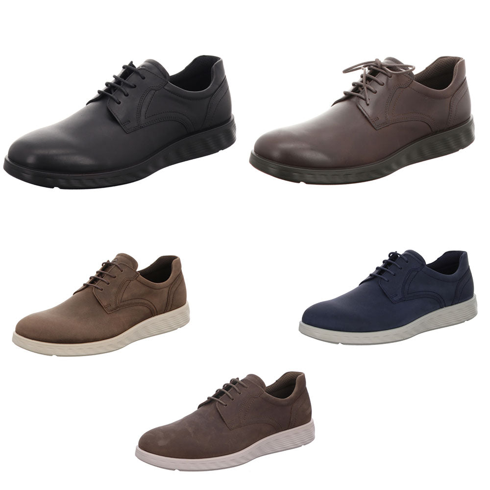 ECCO S Lite Hybrid Mens Leather Oxford Derby Plain Toe Tie Sneakers Casual - Bartel-Shop