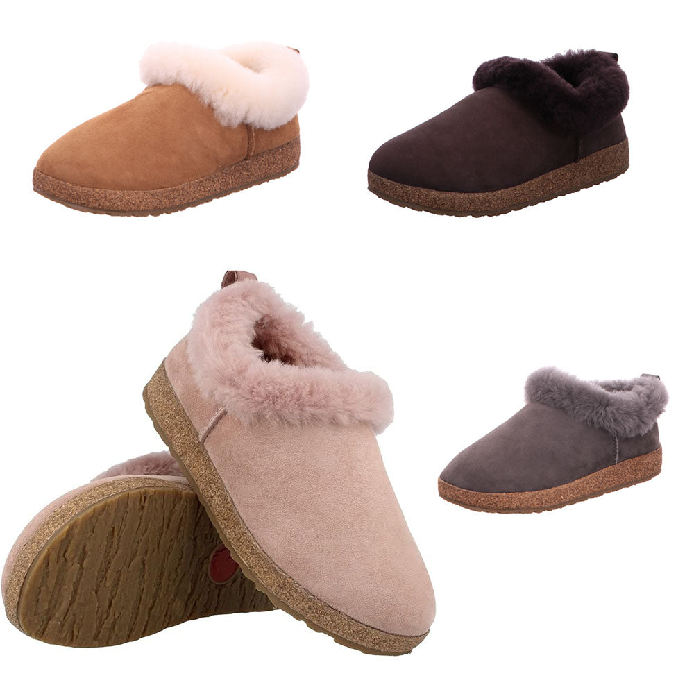 Haflinger Iceland Shearling Wool Leather Clogs Slippers Mules Outdoor Indoor womens - Bartel-Shop