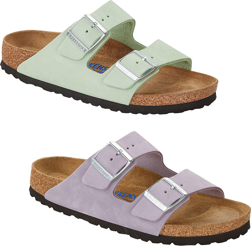 Birkenstock Arizona Purple Fog Matcha SFB Nubuck Leather Sandals Slides Slippers - Bartel-Shop