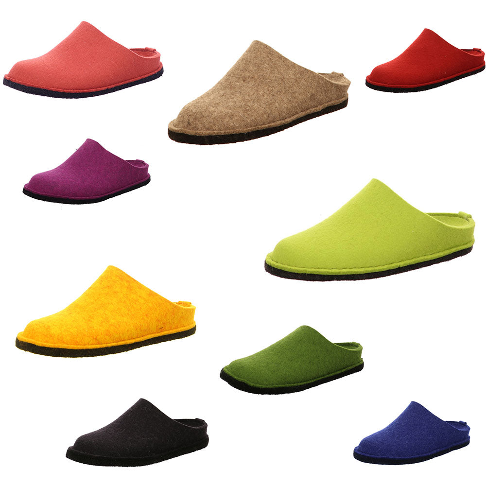 Haflinger Flair Soft House Shoes Slippers Clogs Mules Wool Felt Slip On - Bartel-Shop