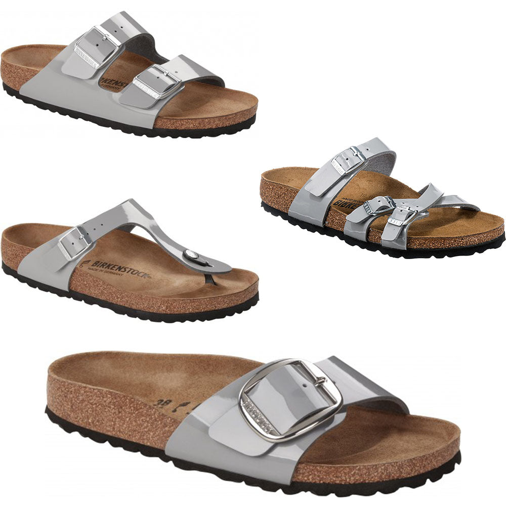 Birkenstock Patent Alloy Arizona Gizeh Madrid Franca Sandals Slides Thongs Big Buckle - Bartel-Shop