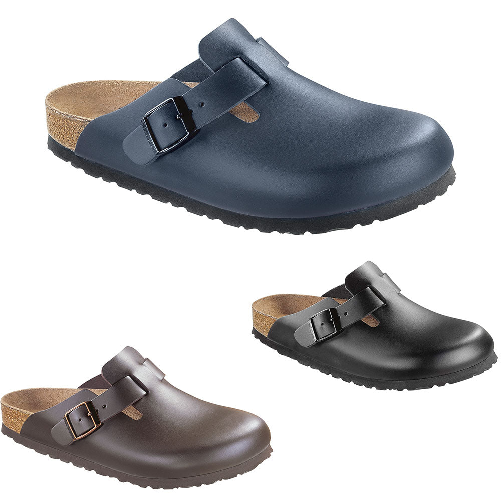 Birkenstock Boston Clogs Mules Slippers Leather Blue Black Brown - Bartel-Shop