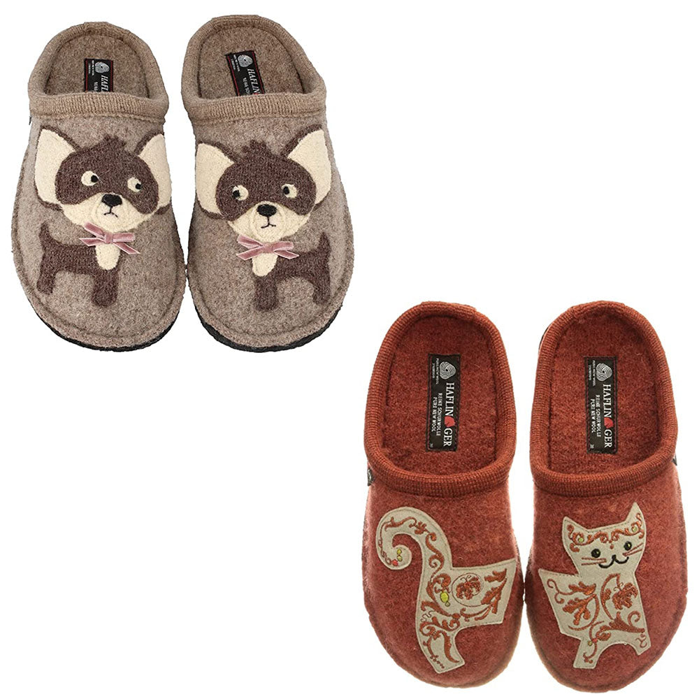 Haflinger Flair Chihuahua Lissy Dog Cat Slippers Mules Clogs Wool Felt House - Bartel-Shop