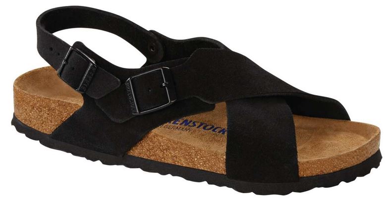 Birkenstock Tulum Mink Black Suede VL Leather SFB Slingback Ankle Strap Sandals New - Bartel-Shop