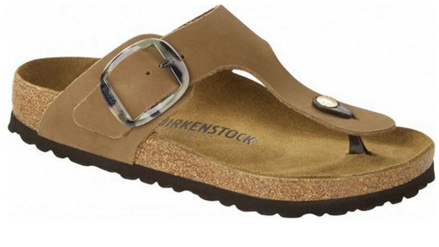 Birkenstock Gizeh Big Buckle Almond Green Nubuck Leather Slides Sandals Thongs Flip Flops - Bartel-Shop