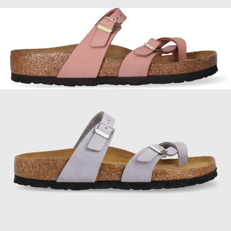 Birkenstock Mayari Purple Fog Old Rose SFB Nubuck Leather Thongs Sandals Slides - Bartel-Shop