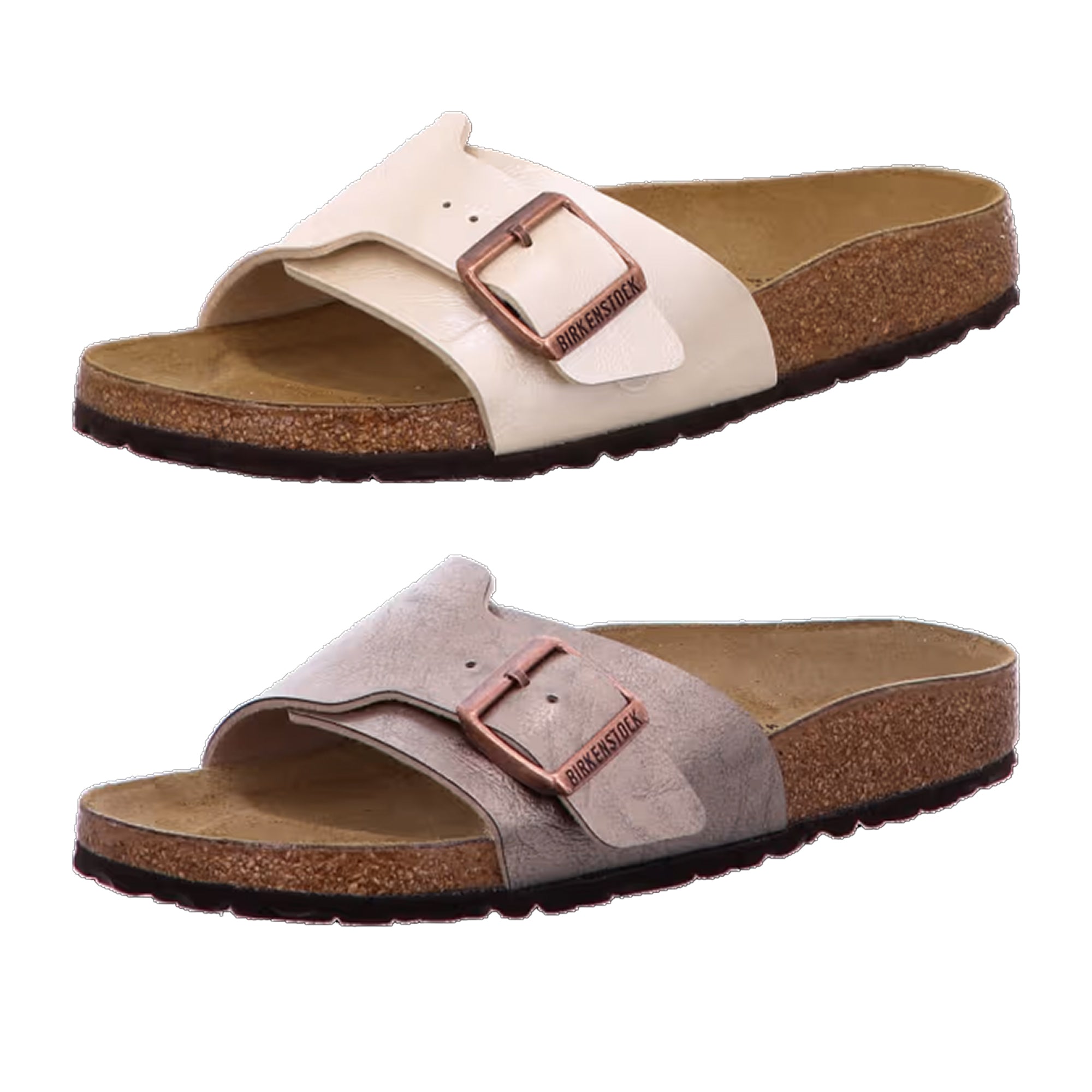 Birkenstock Catalina BF BS Graceful Taupe Pearl White Sandals Slides Clogs New