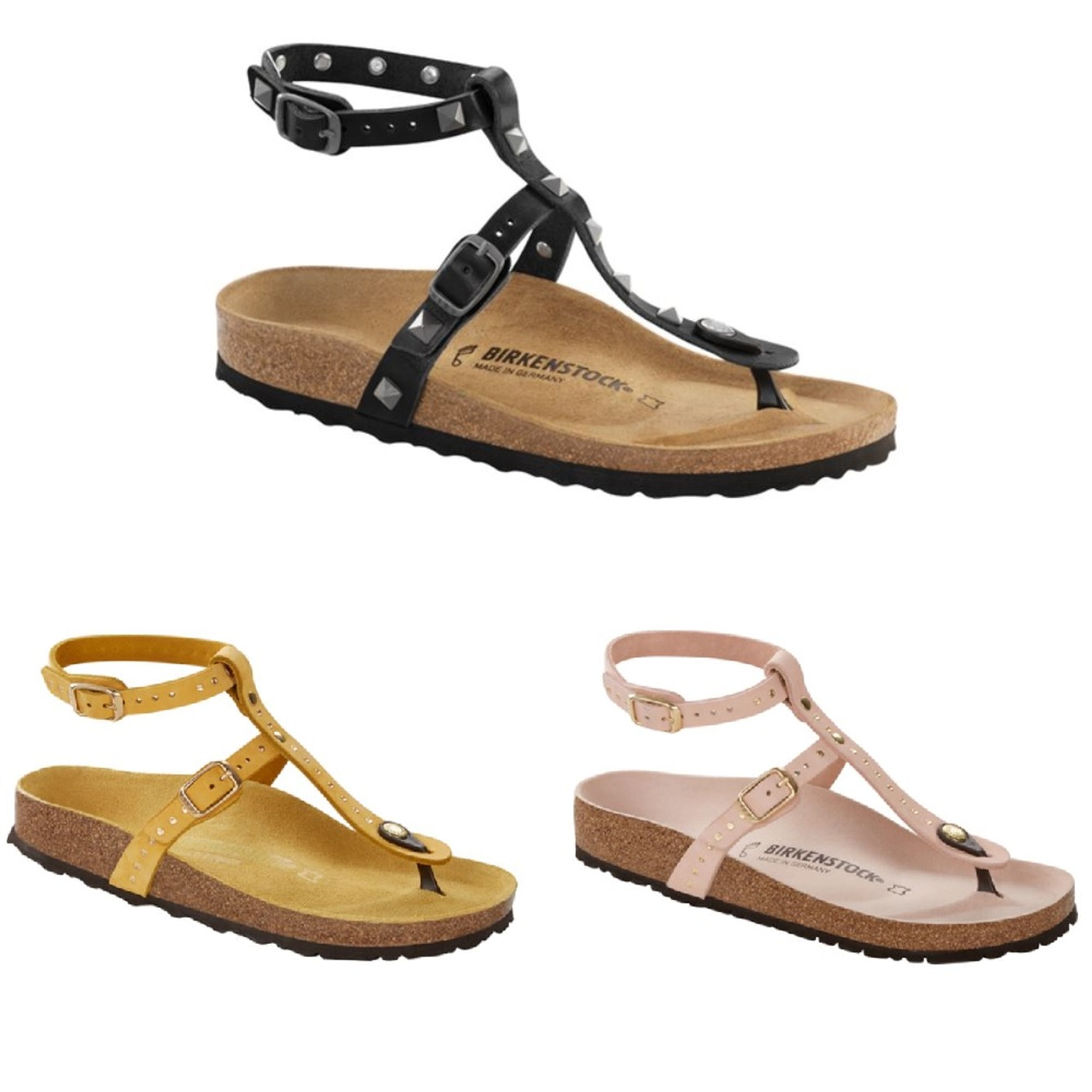 Birkenstock sandals Marillia Studs NL Black Regular black Natural leather - Bartel-Shop