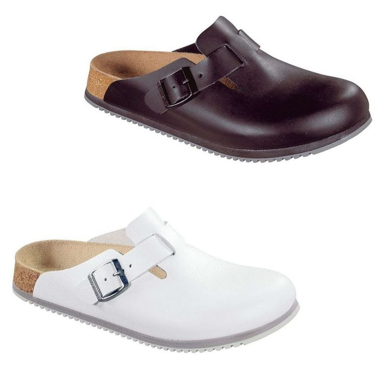 Birkenstock Boston SL Clogs Mules Work Grip Leather Slippers Sandals Shoes Black - Bartel-Shop