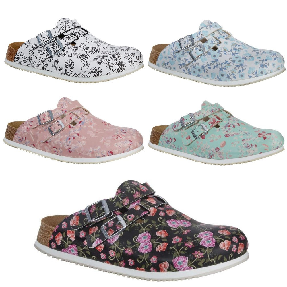 Birkenstock Kay SL Flower Blooming Paisley Clogs Mules Sandals Slides Grip WORK - Bartel-Shop