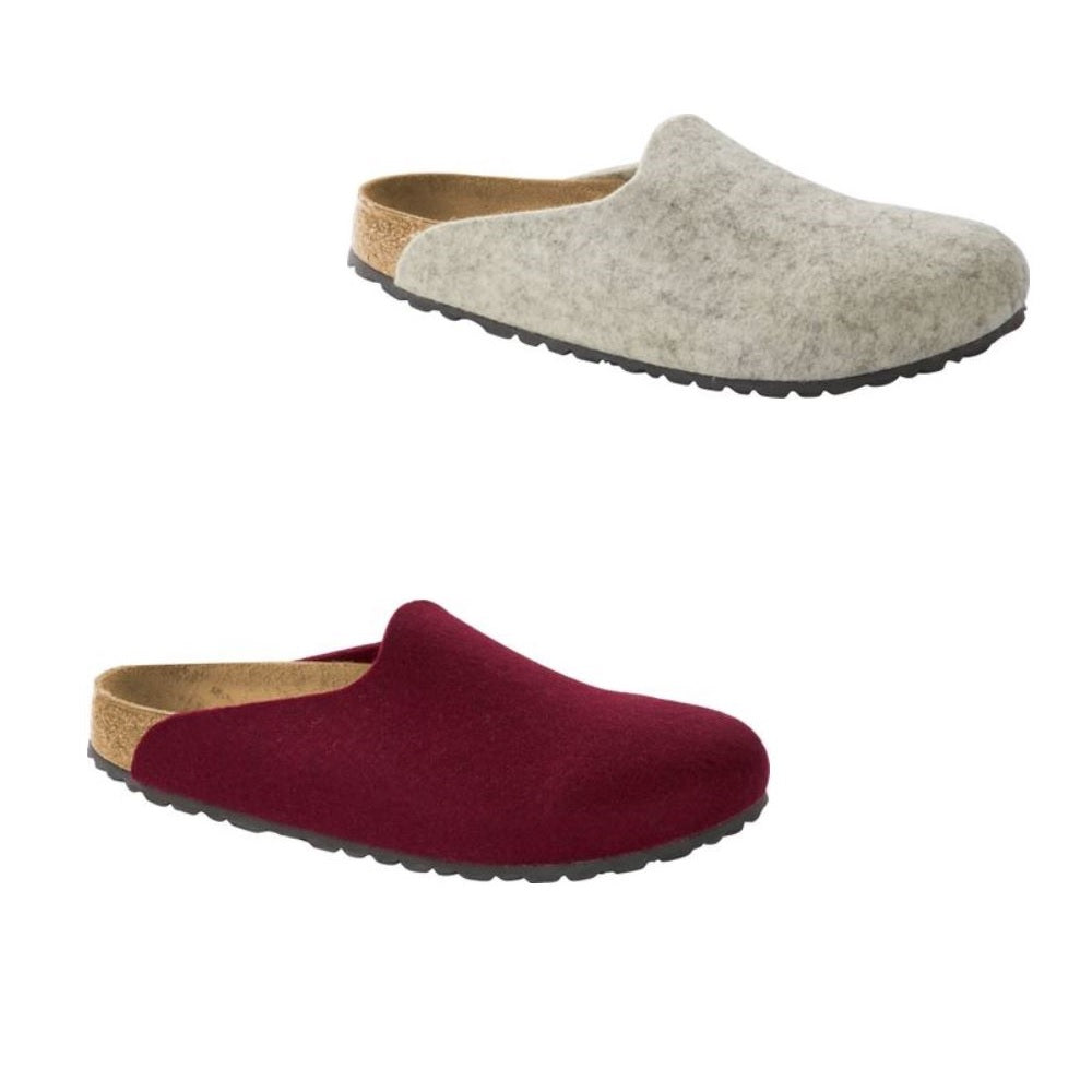 Birkenstock Amsterdam Port Nature Felt Wool Slippers Clogs Mules House Shoes - Bartel-Shop