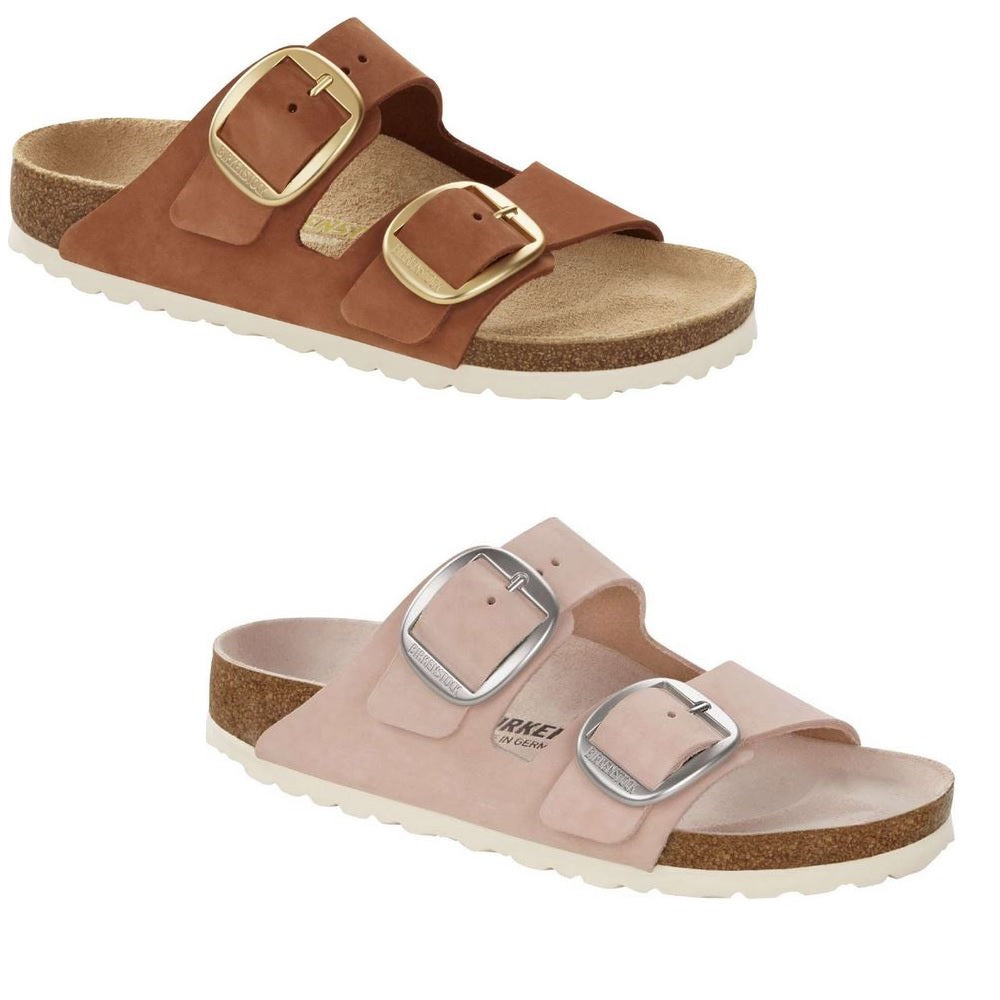 Birkenstock Arizona Big Buckle Leather Brandy Rose Slippers Sandals Slides NEW - Bartel-Shop
