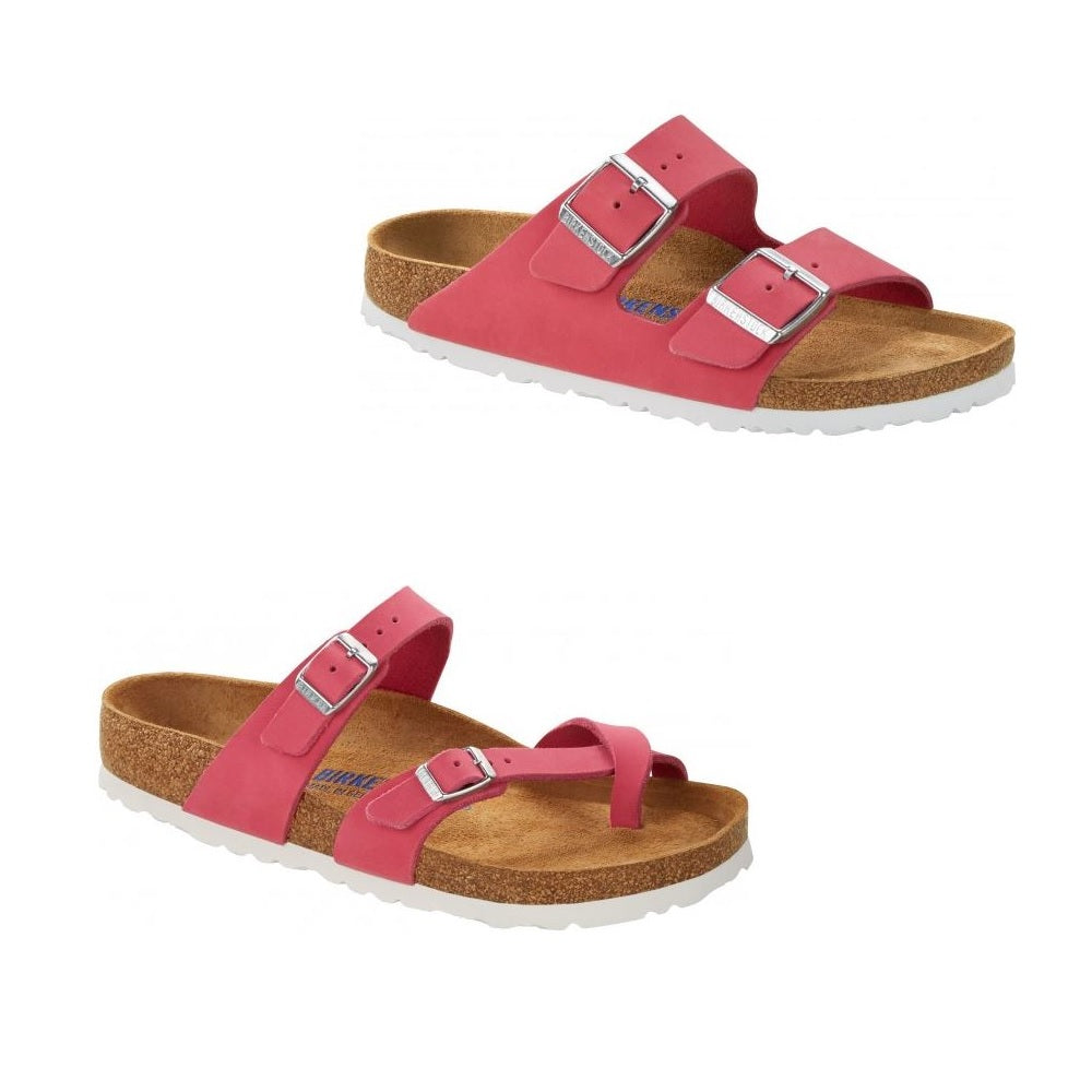 Birkenstock Mayari Arizona Fuchsia Tulip Leather Pink Sandals Slides Thongs SFB - Bartel-Shop