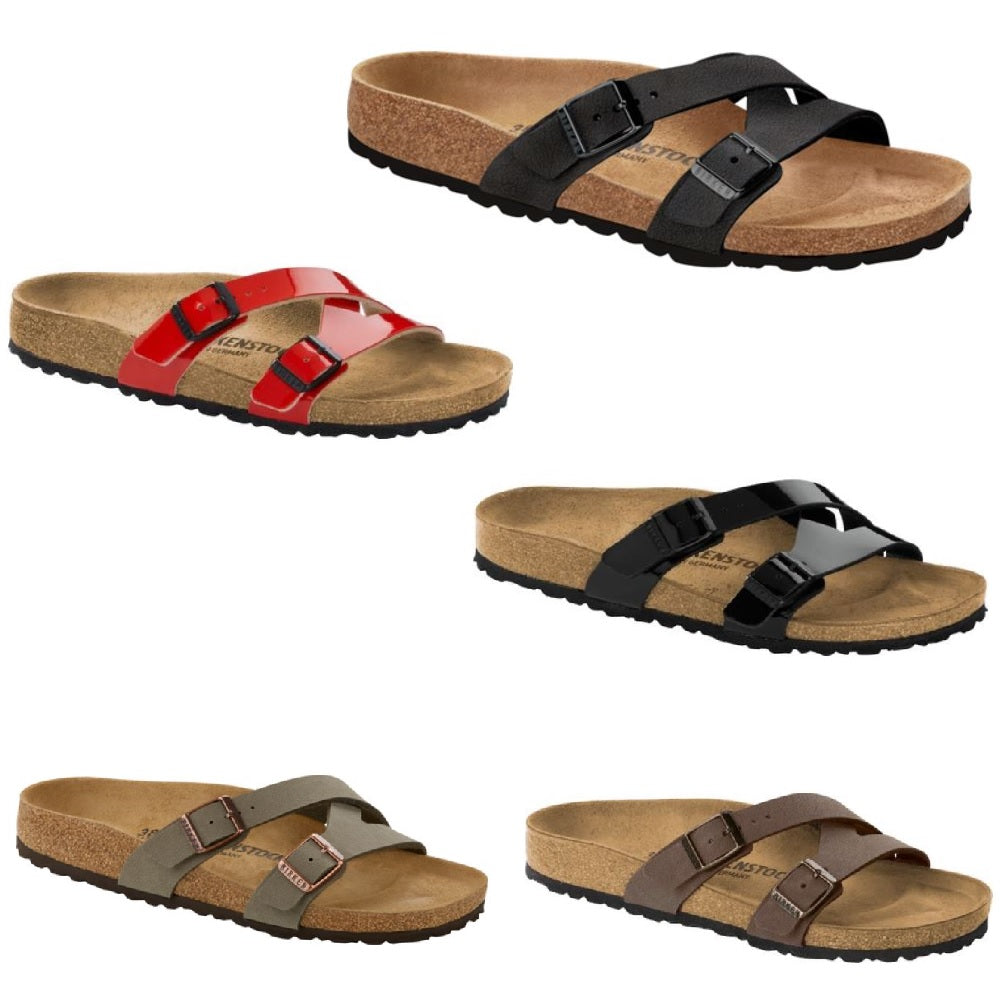 Birkenstock Yao Patent Leather Slides Beach Sandals Buckle Slippers Balance New - Bartel-Shop
