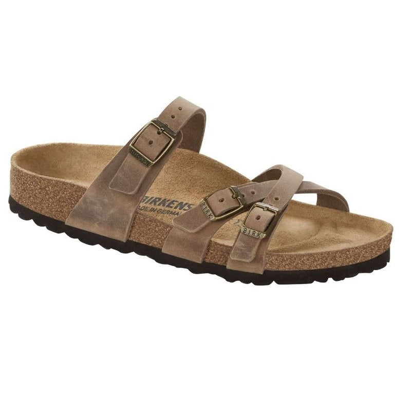 Birkenstock Franca Tabacco Brown Slide Sandals Thongs Slippers New Buckle Casual - Bartel-Shop
