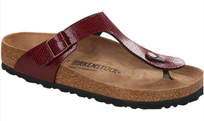Birkenstock Gizeh Arizona Magical Metallic Maroon Rose Black Sandals BF Slides Flip Flops - Bartel-Shop